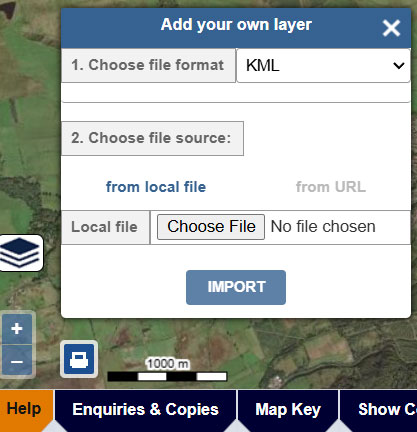 Screengrab image of Add Layer panel and printing icon